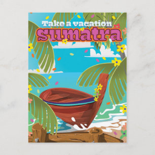 Cartão Postal Cartaz de viagem à Sumatra Indonésia