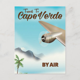 Cartão Postal Cartaz de viagem aérea de Cabo Verde