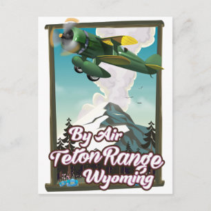 Cartão Postal Cartaz de viagem aérea Teton Range Wyoming