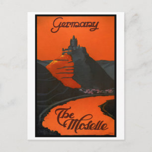 Cartão Postal Cartaz de Viagem Antigo da Alemanha Restaurado