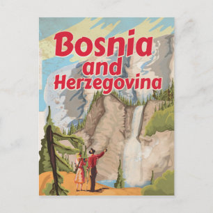 Cartão Postal Cartaz de Viagem Antigo da Bósnia e Herzegovina
