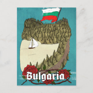 Cartão Postal Cartaz de Viagem Antigo da Bulgária