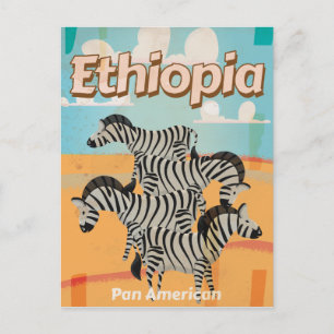 Cartão Postal Cartaz de Viagem Antigo da Etiópia