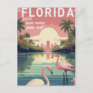 Cartão Postal Cartaz de Viagem Antigo da Flórida