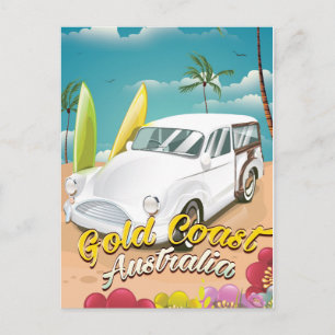 Cartão Postal Cartaz de viagem antigo da Gold Coast Austrália