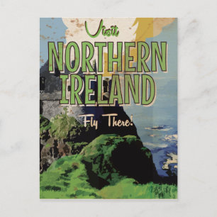 Cartão Postal cartaz de viagem antigo da Irlanda do Norte