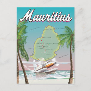 Cartão Postal Cartaz de viagem antigo da Maurícia