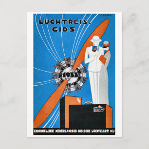 Cartão Postal Cartaz de Viagem Antigo das Índias Holandesas de B