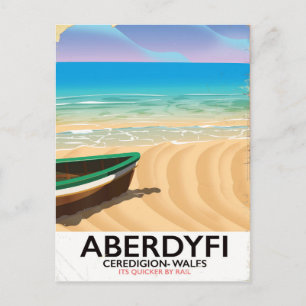 Cartão Postal Cartaz de viagem antigo de Aberdyfi, Ceredigion Pa