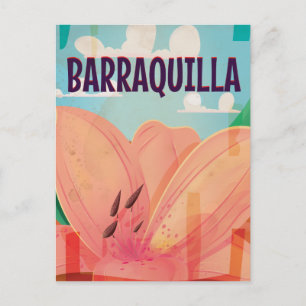 Cartão Postal Cartaz de Viagem Antigo de Barranquilla Colômbia