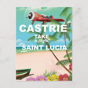 Cartão Postal Cartaz de viagem antigo de Castrie Saint Lucia