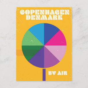 Cartão Postal cartaz de viagem antigo de Copenhague, Dinamarca