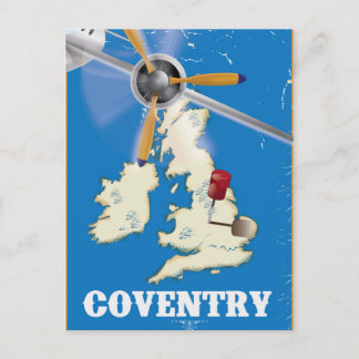 Cartão Postal cartaz de viagem antigo de Coventry