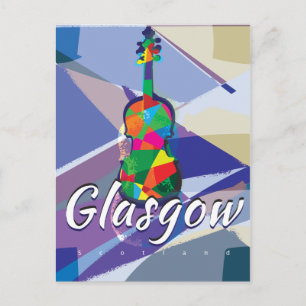 Cartão Postal Cartaz de viagem antigo de Glasgow, Escócia