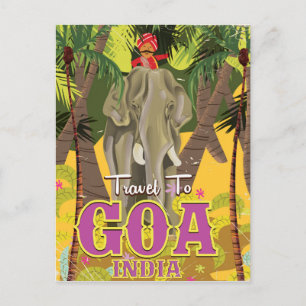Cartão Postal Cartaz de viagem antigo de Goa Índia