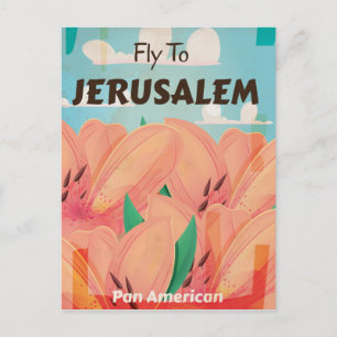 Cartão Postal Cartaz de Viagem Antigo de Jerusalém