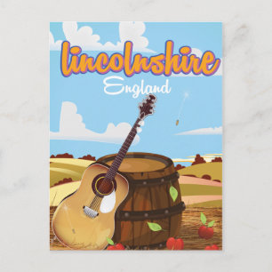 Cartão Postal cartaz de viagem antigo de Lincolnshire Inglaterra