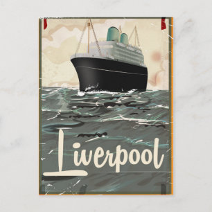 Cartão Postal Cartaz de viagem antigo de Liverpool