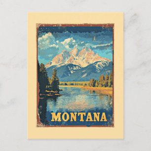 Cartão Postal Cartaz de Viagem Antigo de Montana