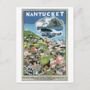Cartão Postal Cartaz de Viagem Antigo de Nantucket