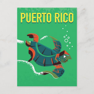 Cartão Postal cartaz de viagem antigo de porto rico