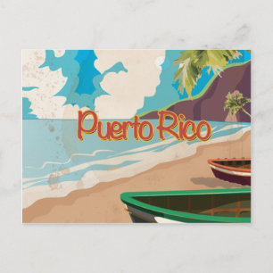 Cartão Postal Cartaz de Viagem Antigo de Porto Rico