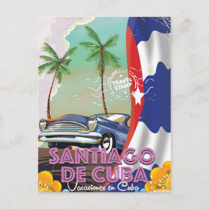 Cartão Postal Cartaz de viagem antigo de Santiago de Cuba