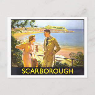 Cartão Postal Cartaz de Viagem Antigo de Scarborough