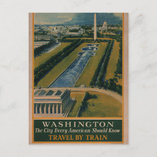 Cartão Postal Cartaz de Viagem Antigo de Washington DC