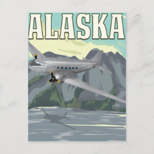 Cartão Postal Cartaz de Viagem Antigo do Alasca