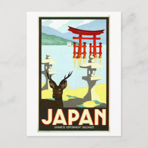 Cartão Postal Cartaz de Viagem Antigo do Japão