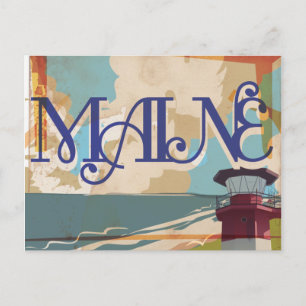 Cartão Postal Cartaz de Viagem Antigo do Maine