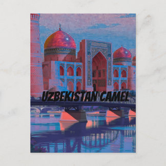 Cartão Postal Cartaz de Viagem Antigo do Uzbequistão, Camelo Des