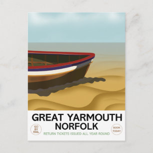 Cartão Postal Cartaz de viagem antigo Great Yarmouth Norfolk