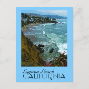 Cartão Postal Cartaz de Viagem Antigo Laguna Beach Califórnia