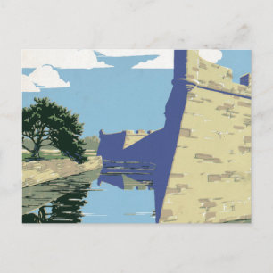 Cartão Postal Cartaz de Viagem Antigo Mostrando o Forte Marion