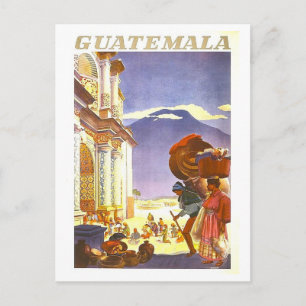 Cartão Postal Cartaz de Viagem Antigo para a Guatemala