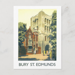 Cartão Postal Cartaz de Viagem Antigo para Bury St. Edmunds