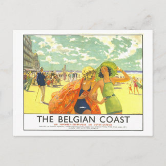Cartão Postal Cartaz de Viagem Antigo para Costa Belga
