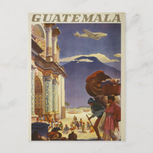 Cartão Postal Cartaz de Viagem Antigo para Guatemala