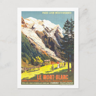 Cartão Postal Cartaz de Viagem Antigo para Mont Blanc na França