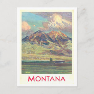 Cartão Postal Cartaz de Viagem Antigo para Montana