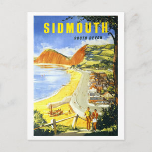 Cartão Postal Cartaz de Viagem Antigo para Sidmouth na Inglaterr