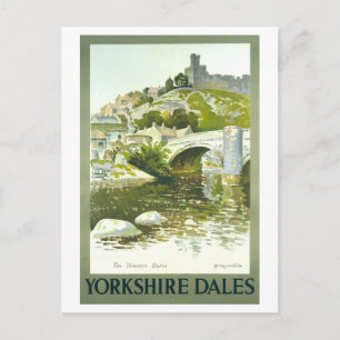 Cartão Postal Cartaz de Viagem Antigo para Yorkshire Dales