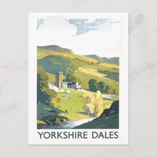 Cartão Postal Cartaz de Viagem Antigo para Yorkshire Dales