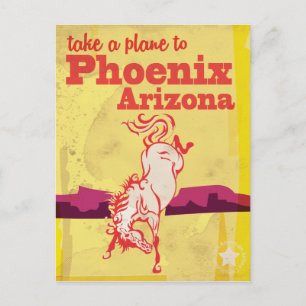 Cartão Postal Cartaz de Viagem Antigo Phoenix, Arizona EUA