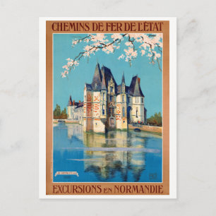 Cartão Postal Cartaz de Viagem Antigo Restaurado da França Norma
