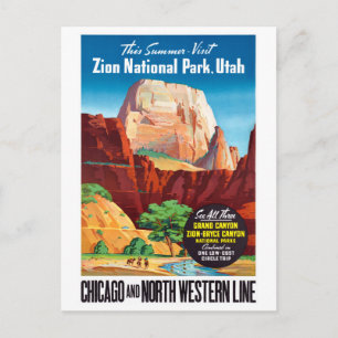 Cartão Postal Cartaz de Viagem Antigo Restaurado EUA Utah