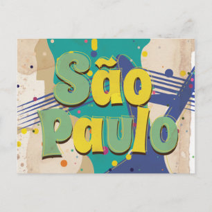 Cartão Postal Cartaz de Viagem Antigo São Paulo Brasil
