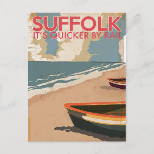 Cartão Postal Cartaz de Viagem Antigo Suffolk Inglaterra